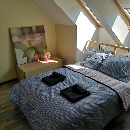 Cozy Little City Penthouse With Terrace And Free Parking Apartmán